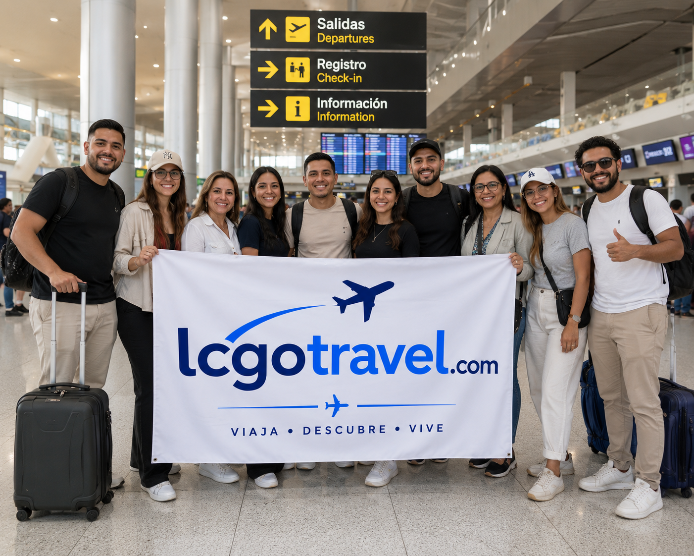 Grupo en aeropuerto